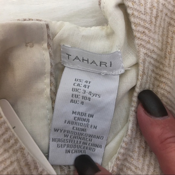 NWT Tahari Tan Tweed Dress - 4T - Picture 6 of 6